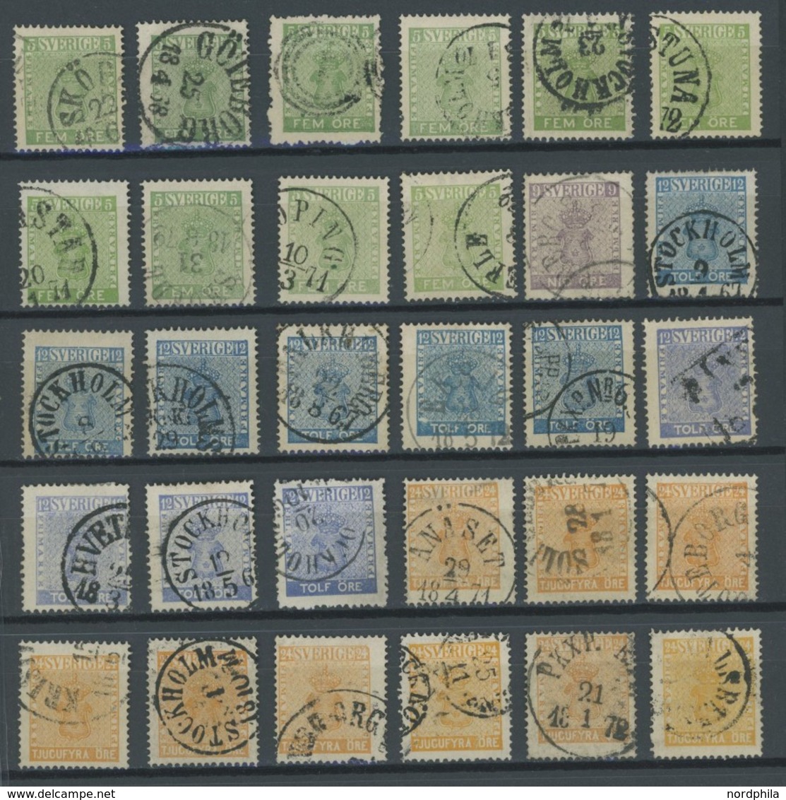 SAMMLUNGEN, LOTS O, 1858-72, Reichswappen (Mi.Nr. 7-12), Schöne Partie Von 40 Werten, Dabei Bessere Farbnuancen, Stempel - Verzamelingen