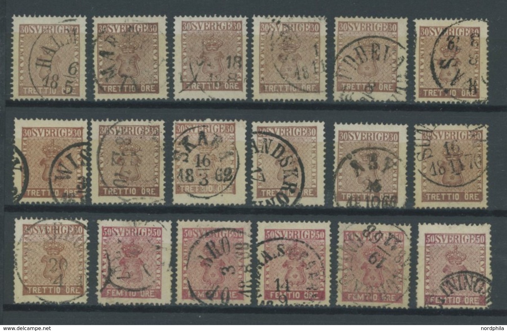 SAMMLUNGEN, LOTS O, 1858-72, Reichswappen (Mi.Nr. 7-12), Schöne Partie Von 40 Werten, Dabei Bessere Farbnuancen, Stempel - Collections