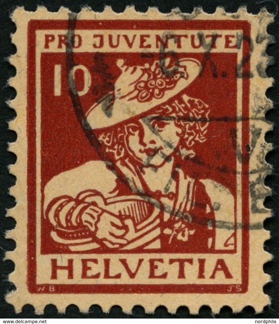 SCHWEIZ BUNDESPOST 132 O, 1916, 10 C. Pro Juventute, Pracht, Mi. 90.- - Otros & Sin Clasificación