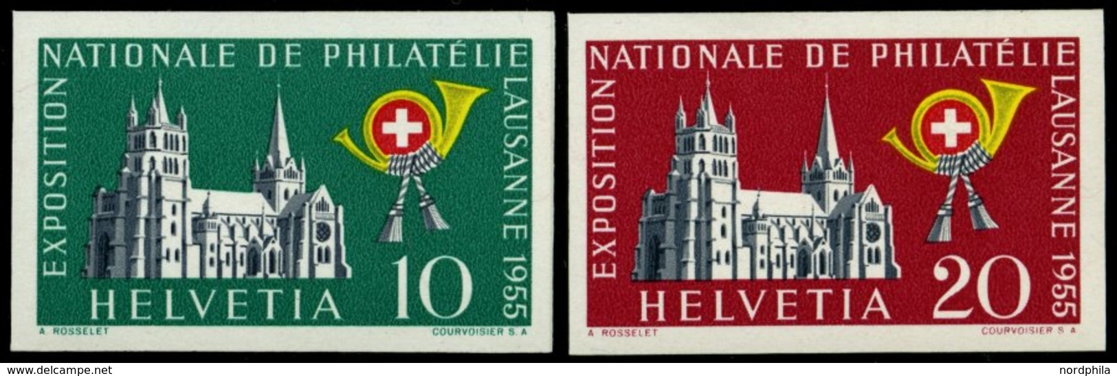 SCHWEIZ BUNDESPOST 611/2 **, 1955, Einzelmarken Lausanne, 2 Prachtwerte, Mi. 80.- - Sonstige & Ohne Zuordnung