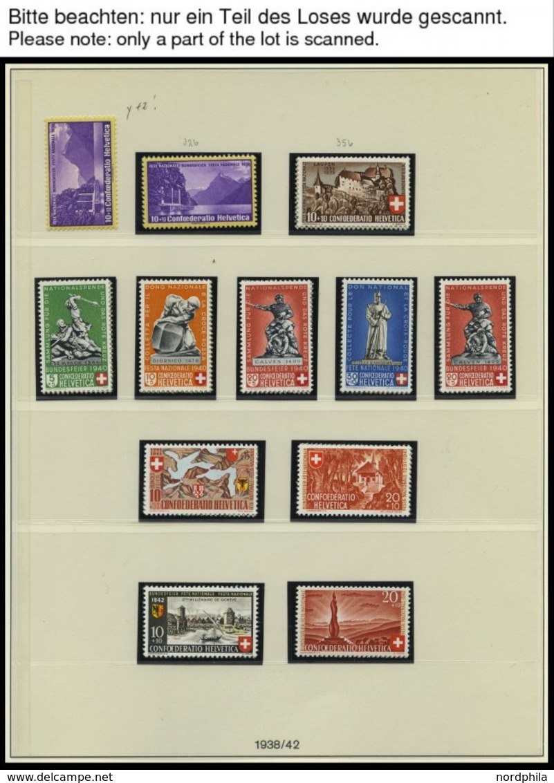 SAMMLUNGEN **,o , Saubere Sammlung Schweiz Von 1938-67 Im Lindner Falzlosalbum, Zweifach Gesammelt (postfrisch Und Geste - Sammlungen