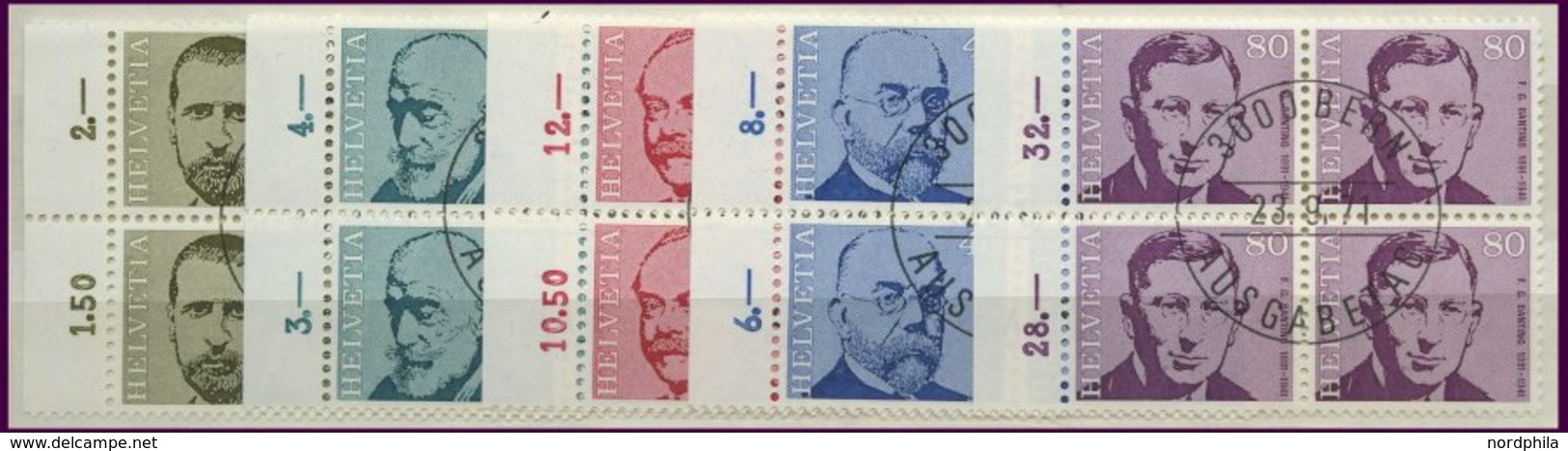 LOTS VB o, 1962-71, saubere Partie verschiedener zentrisch gestempelter Viererblocks, nur komplette Ausgaben, Pracht, Mi