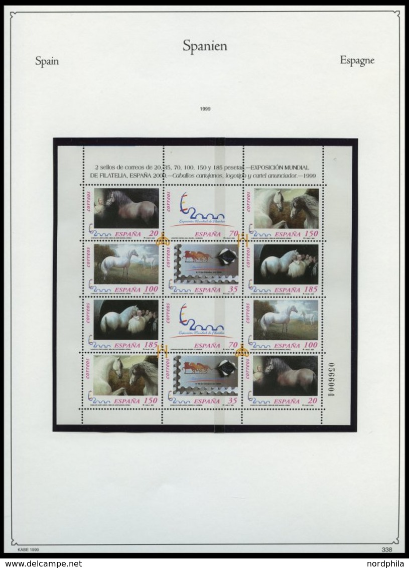 SPANIEN **, Postfrische Sammlung Spanien Von 1991-2002 Im KA-BE Album, Bis 1999 Komplett, Mit Vielen Kleinbogen, Prachte - Used Stamps