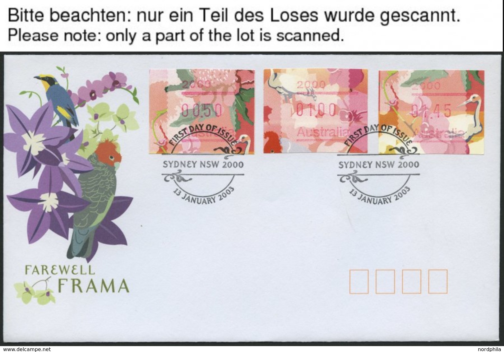 WESTAUSTRALIEN 63/4 S1 BRIEF, 2003, Fauna Und Flora, Tastensätze Zu 0.50/1.00/1.45, 5 FDC`s Komplett (PLZ 2000-5000), Pr - Used Stamps