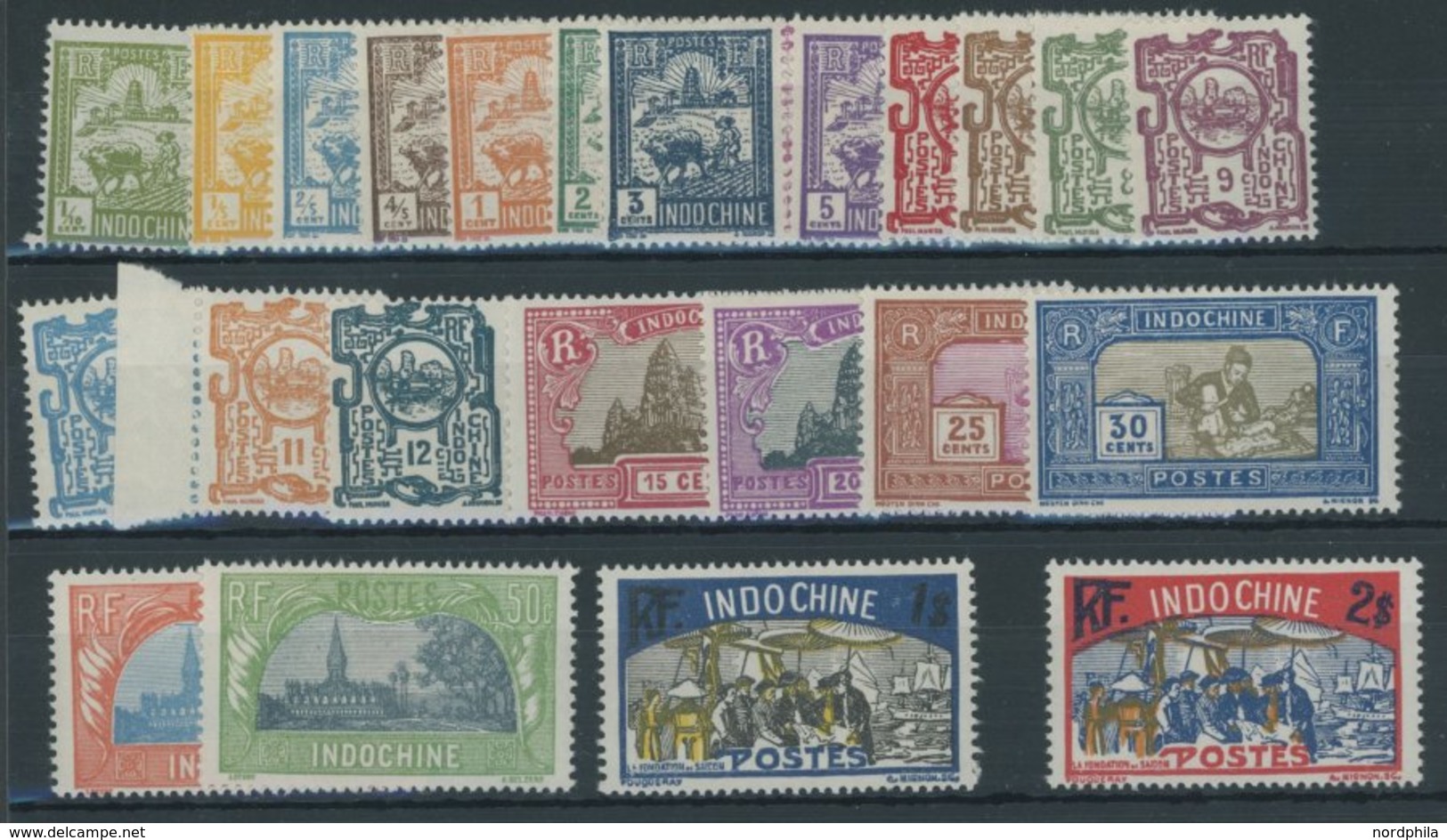 FRANZÖSISCH-INDOCHINA 123-46 **, 1927, Einheimische Motive, Postfrischer Prachtsatz - Altri & Non Classificati