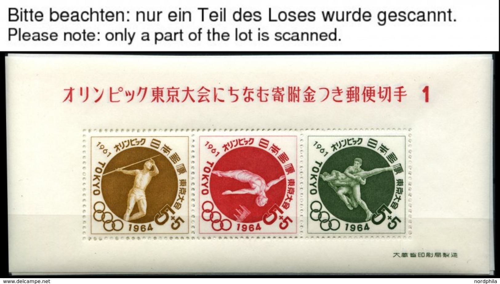 JAPAN Bl. 67-72 **, 1964, Olympische Spiele Tokyo VII, 6 Blocks Komplett, Pracht, Mi. 50.- - Sonstige & Ohne Zuordnung