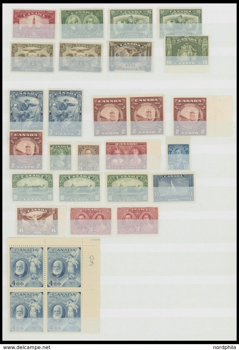 KANADA **,* , 1927-47, Kleine Ungebrauchte Partie, Meist Postfrisch, Prachterhaltung - Used Stamps