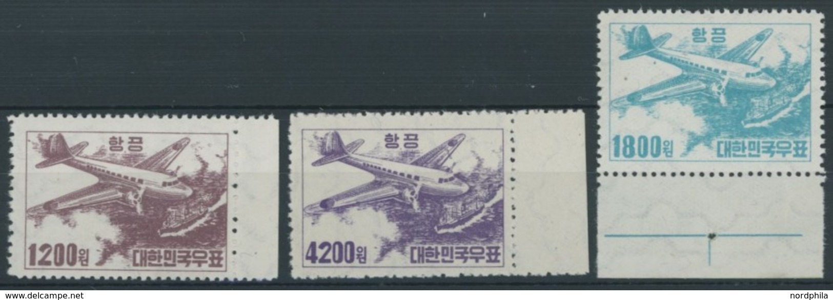 KOREA-SÜD 154-56 **, 1952, Flugpost, Postfrischer Prachtsatz - Corea Del Sur