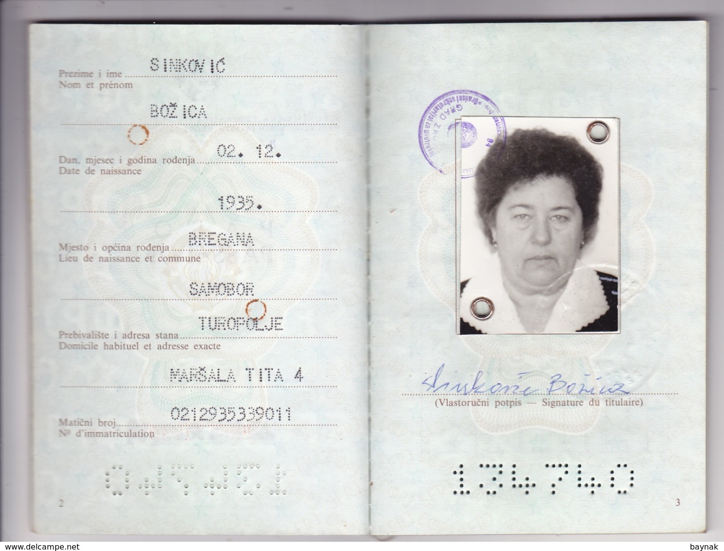 P6  --  SFR YUGOSLAVIA   ---  PASSPORT  --  LADY PHOTO --   1986 - Historische Dokumente