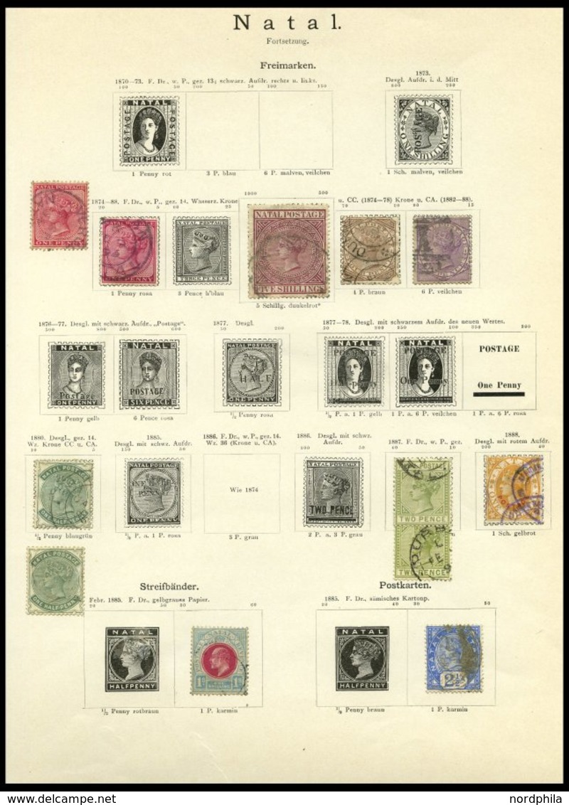 SÜDAFRIKA AB 1910 O,* , 1859-ca. 1900, Alter Sammlungsteil Südafrikanische Staaten, Insgesamt 55 Werte, Erhaltung Etwas  - Storia Postale