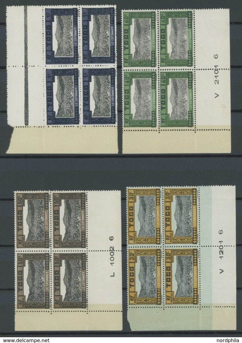 TOGO D 9-19 VB **, Dienstmarken: 1925, Baumwollplantage In Viererblocks, Postfrischer Prachtsatz - Unused Stamps