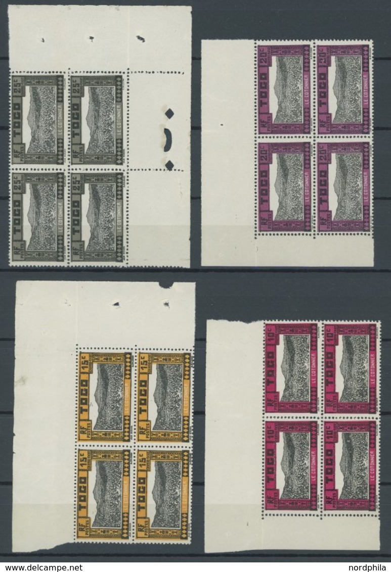 TOGO D 9-19 VB **, Dienstmarken: 1925, Baumwollplantage In Viererblocks, Postfrischer Prachtsatz - Unused Stamps