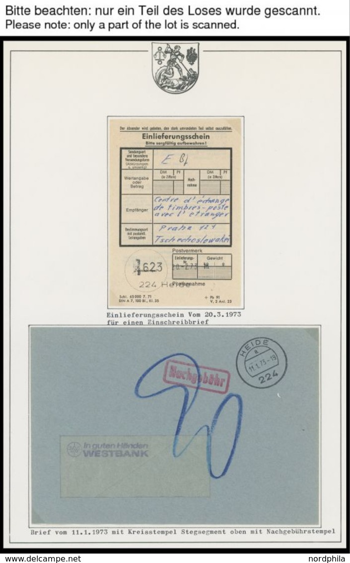 SLG., LOTS DEUTSCHLAND 1972-79, Heimatsammlung Heide In Holstein Von über 100 Modernen Belegen, Dabei Viele Einschreiben - Collezioni