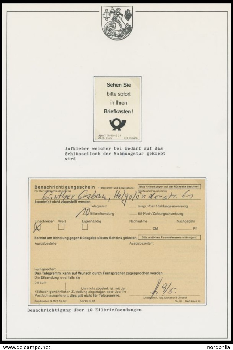 SLG., LOTS DEUTSCHLAND 1972-79, Heimatsammlung Heide In Holstein Von über 100 Modernen Belegen, Dabei Viele Einschreiben - Collezioni