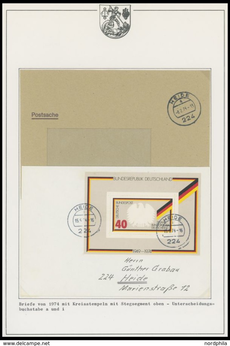 SLG., LOTS DEUTSCHLAND 1972-79, Heimatsammlung Heide In Holstein Von über 100 Modernen Belegen, Dabei Viele Einschreiben - Sammlungen