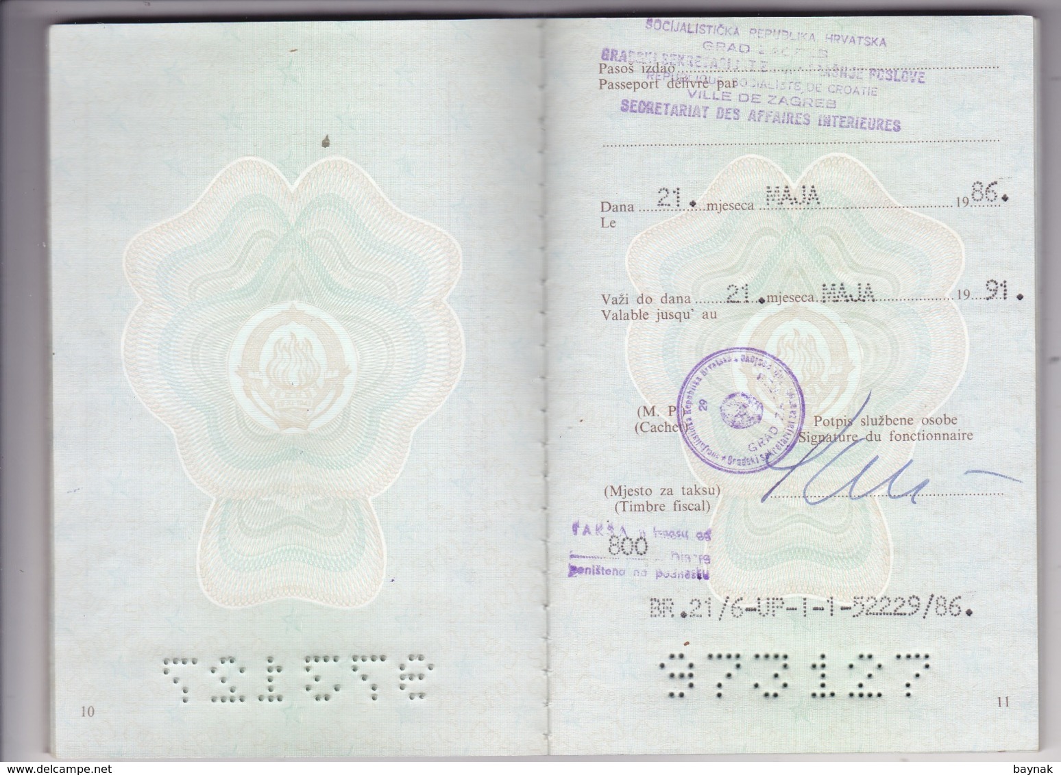 P26  --  SFR YUGOSLAVIA   ---  PASSPORT  --  LADY PHOTO --   1986 - Historische Dokumente