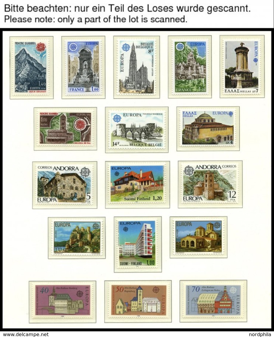 EUROPA UNION **, 1978, Baudenkmäler, Kompletter Jahrgang, Mit Allen Kleinbogen, Pracht - Sammlungen