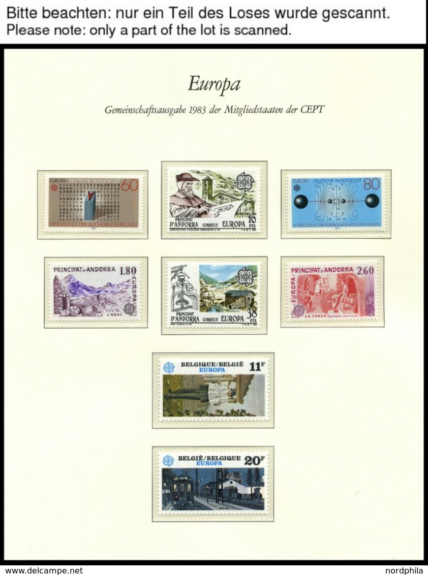 EUROPA UNION **, 1983, Werke Des Menschlichen Geistes, Kompletter Jahrgang Mit Kleinbogensatz Guernsey Und Jersey, Prach - Sammlungen