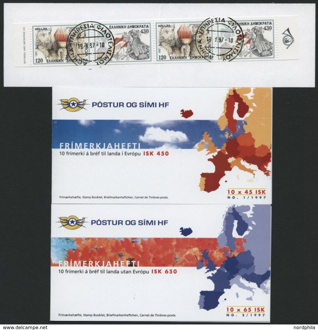 EUROPA UNION MH O, 1997, Sagen Und Legenden, Alle 3 Markenheftchen, Pracht, Mi. (50.-) - Colecciones