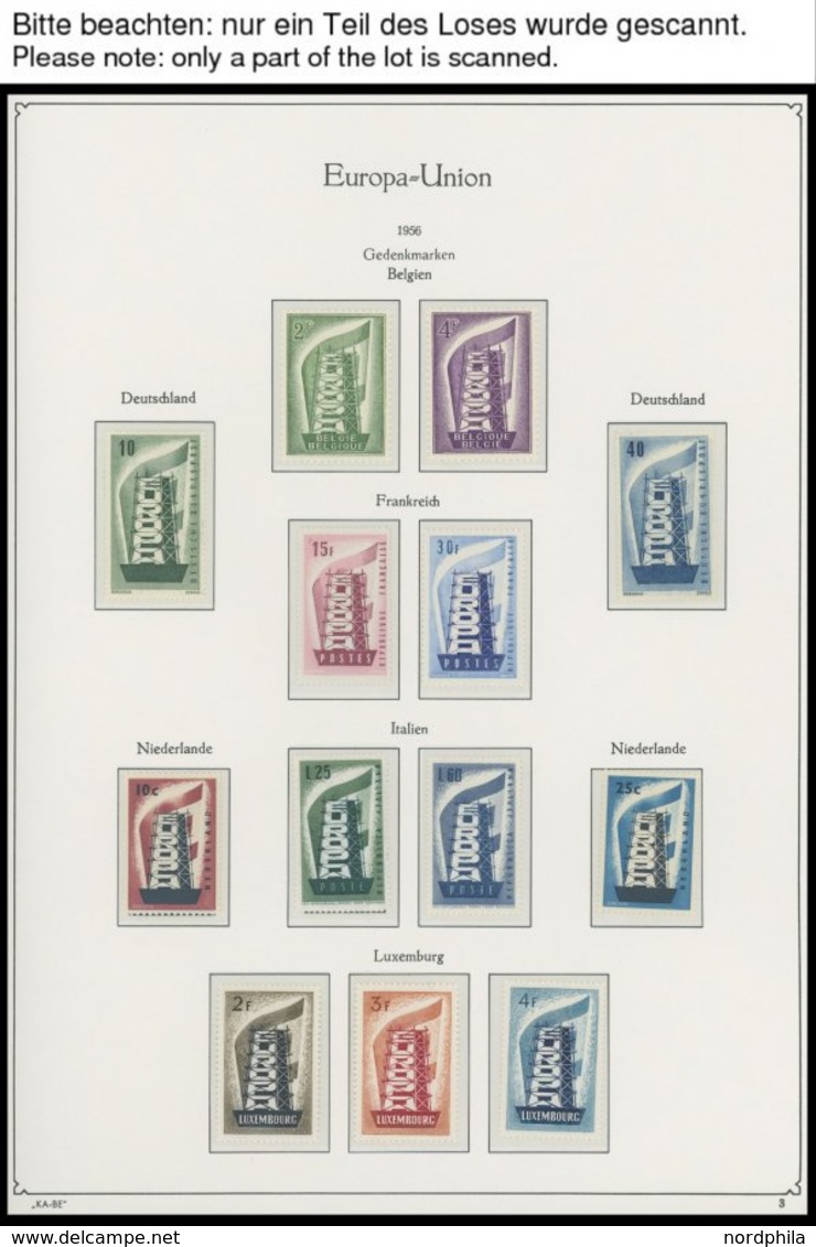 EUROPA UNION **, Komplette Postfrische Sammlung Gemeinschaftsausgaben Von 1956-88 Ohne Andorra 1972 In 3 KA-BE Falzlosal - Collections