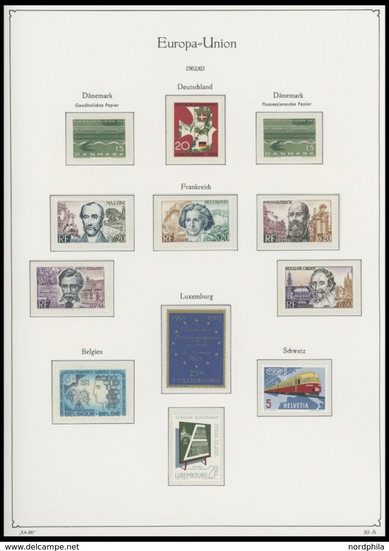 EUROPA UNION **, komplette postfrische Sammlung Gemeinschaftsausgaben von 1956-88 ohne Andorra 1972 in 3 KA-BE Falzlosal