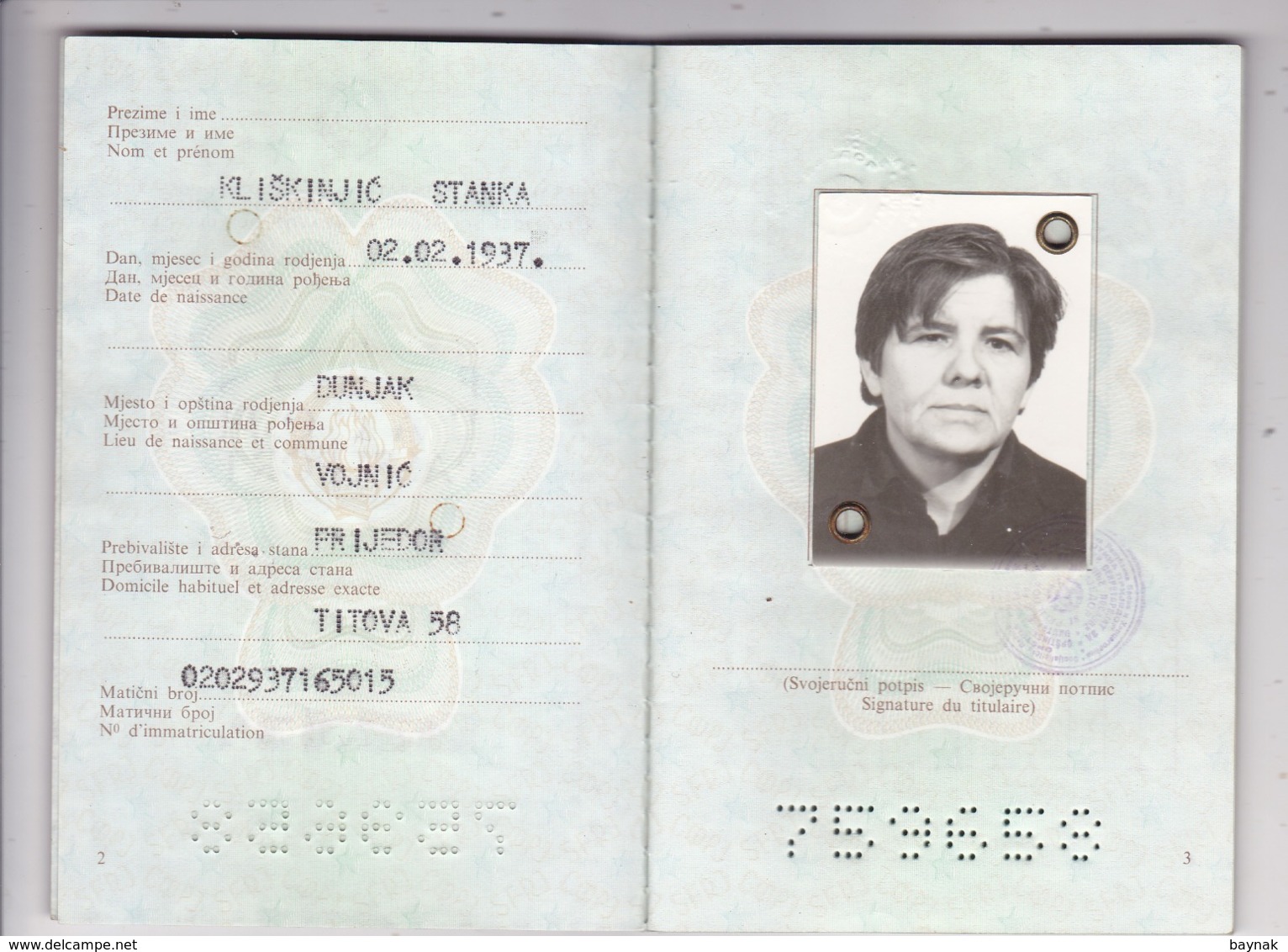 P2  --  SFR YUGOSLAVIA   ---  PASSPORT  --  LADY PHOTO --   1986 - Historische Dokumente