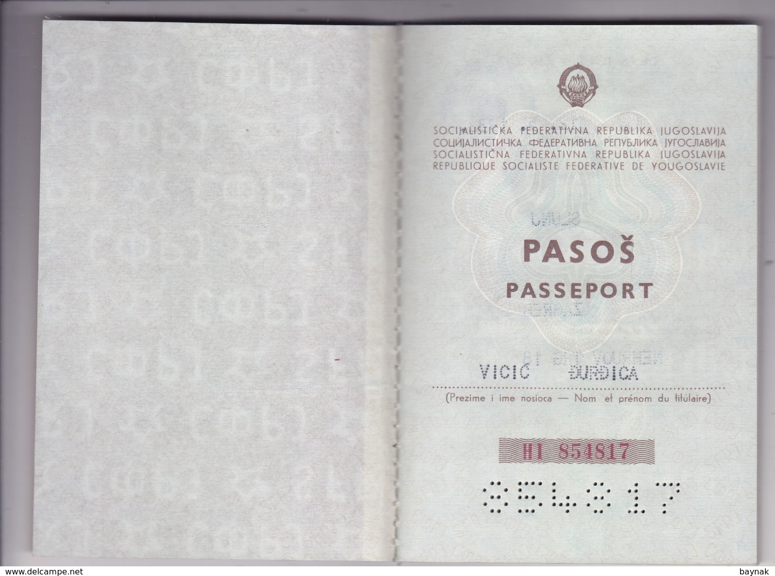 P1  --  SFR YUGOSLAVIA   ---  PASSPORT  --  LADY PHOTO --   1978 - Historische Dokumente