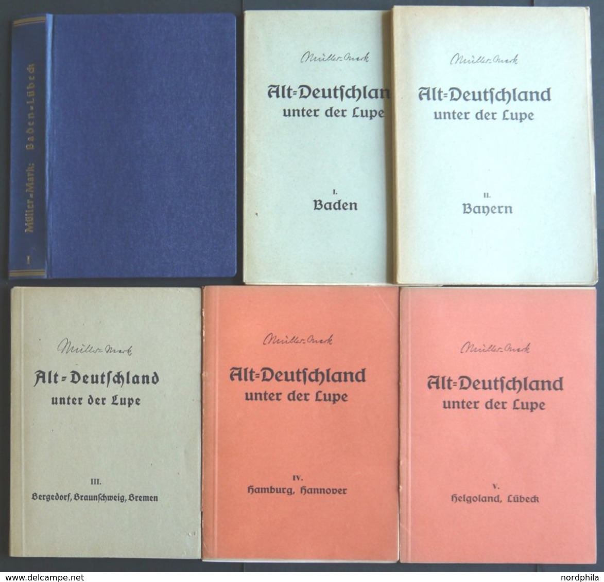 PHIL. LITERATUR Altdeutschland Unter Der Lupe - Baden - Lübeck, Band I, 4. Auflage, 1956, Ewald Müller-Mark, 374 Seiten, - Filatelia E Storia Postale