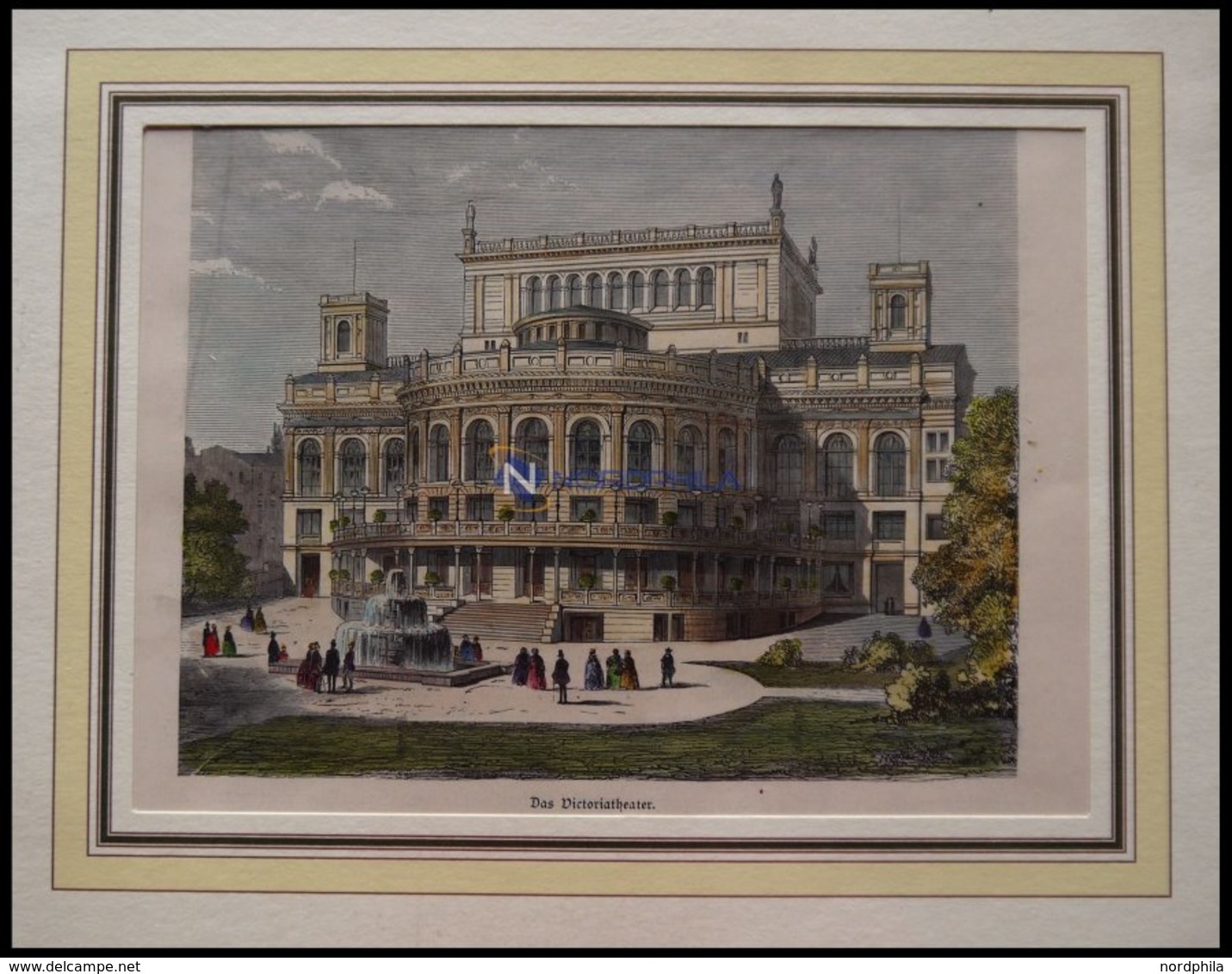 BERLIN: Das Victoriatheater, Kolorierter Holzstich Um 1880 - Lithographies