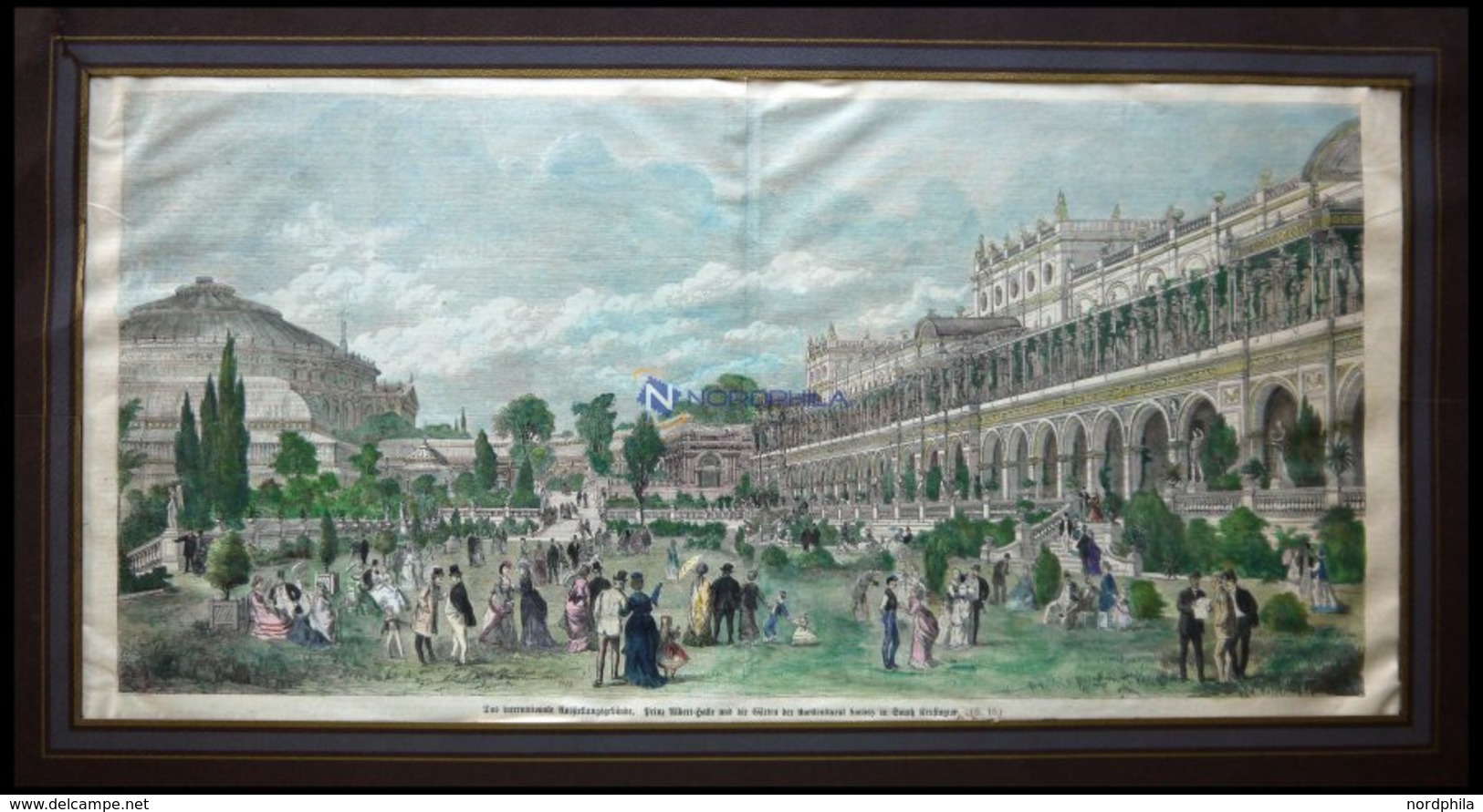 KENSINGTON: Das Internationale Ausstellungsgebäude, Prinz Albert-Halle Und Die Gärten Der Horticultural, Kolorierter Hol - Lithographien