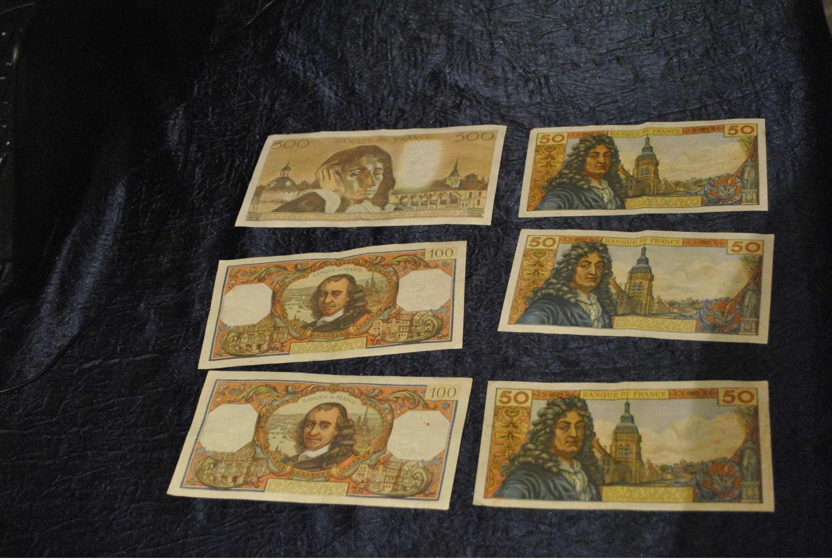 Lot De 6 Billets France 500 100 Et 50 Francs ( 1x 500 F - 2 X 100 F - 3 X 50 F ) - Zonder Classificatie