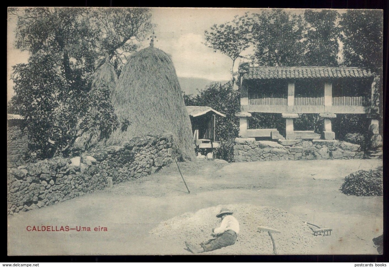 CALDELLAS Uma Eira. Caldelas (Braga). Postal Edição Photographia Guedes PORTO PORTUGAL 1910s - Braga