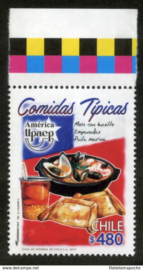 CHILE ESTAMPILLAS: "COMIDAS TÍPICAS”; UPAEP- 2019. - Chile