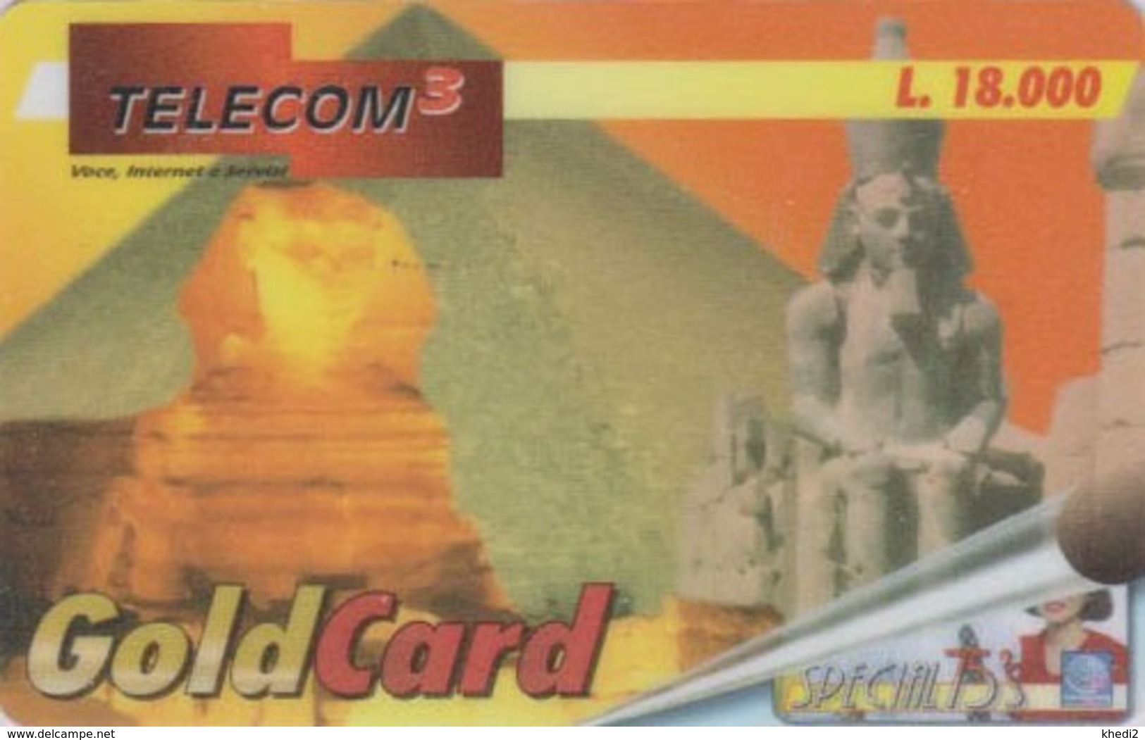 Télécarte Italie - Histoire Antiquité - Site EGYPTE / Sphynx & Pyramide - EGYPT Rel. Prepaid Phonecard - ÄGYPTEN - 257 - Cultura