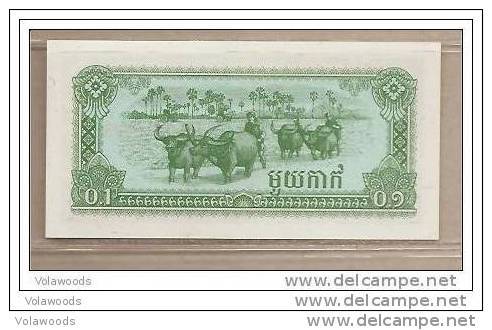 Cambogia - Banconota Non Circolata FdS Da 0,10 Rials P-25a - 1979 #18 - Cambodia