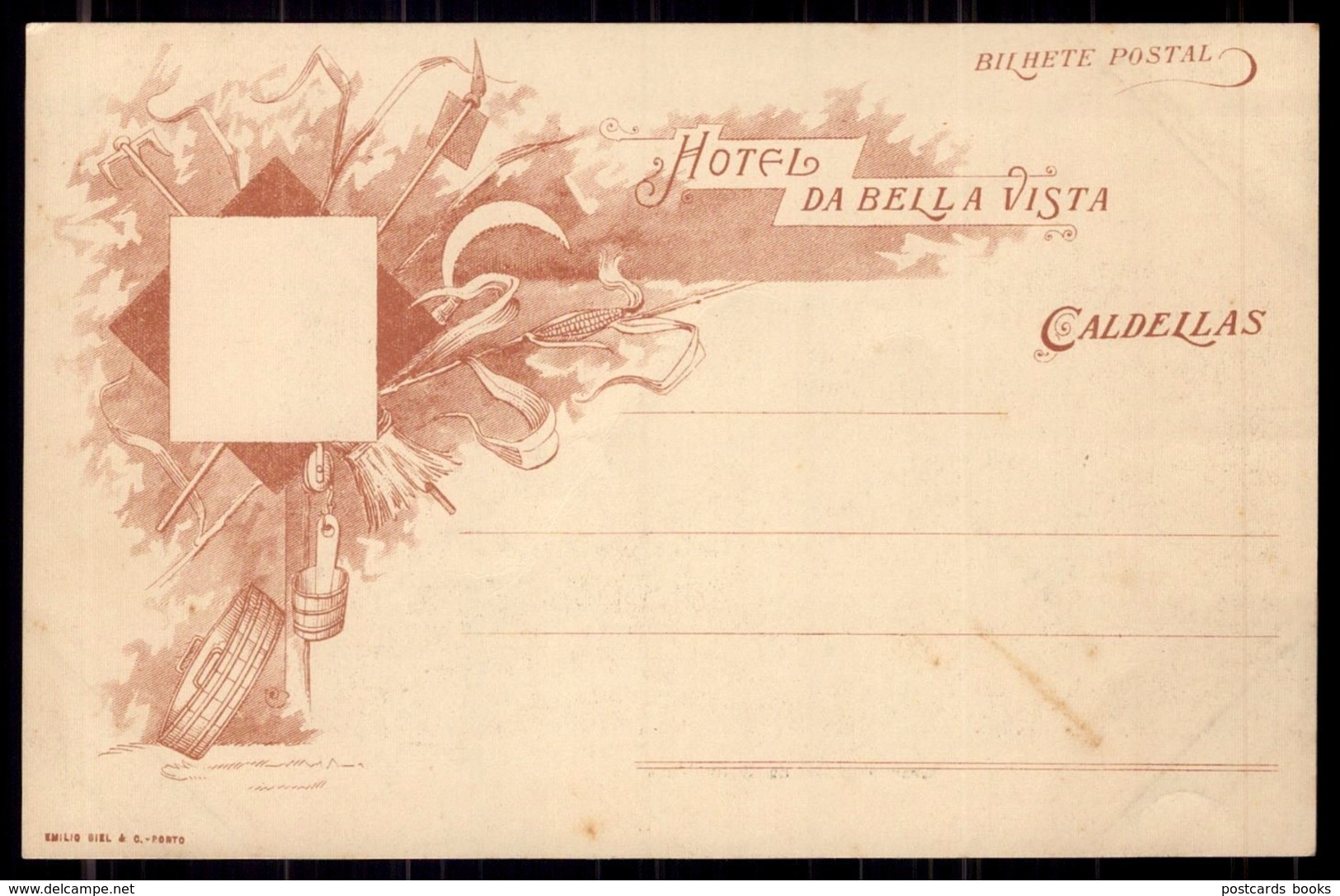 Postal Edição Do GRANDE HOTEL Da BELLA VISTA Caldelas / Emilio Biel Porto PORTUGAL 1900s - Braga