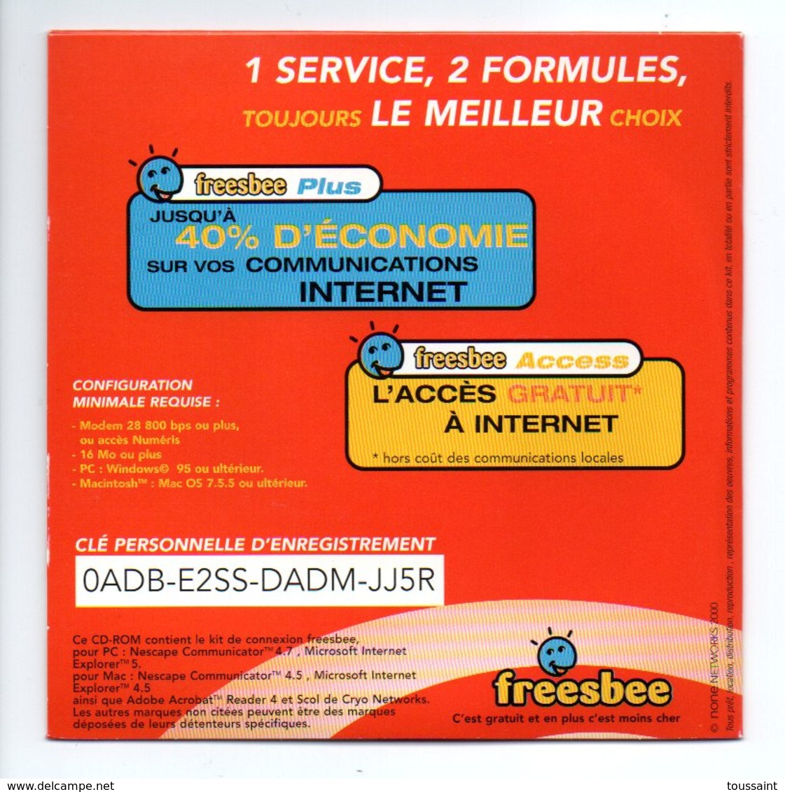 Freesbee: 2 Formules D'acces Gratuit à Internet (19-2307) - Internetaansluiting