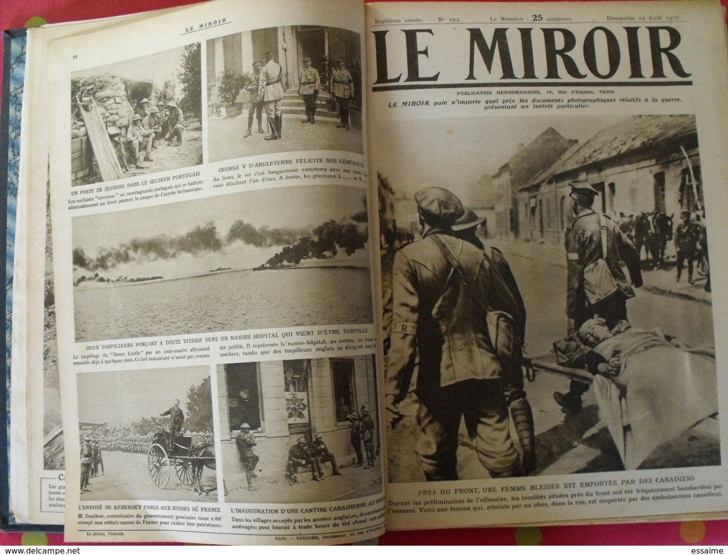 Le Miroir. 2ème Semestre 1917. 22 Numéros. La Guerre 14-18 Très Illustrée. Recueil, Reliure. Révolution Russe - Oorlog 1914-18