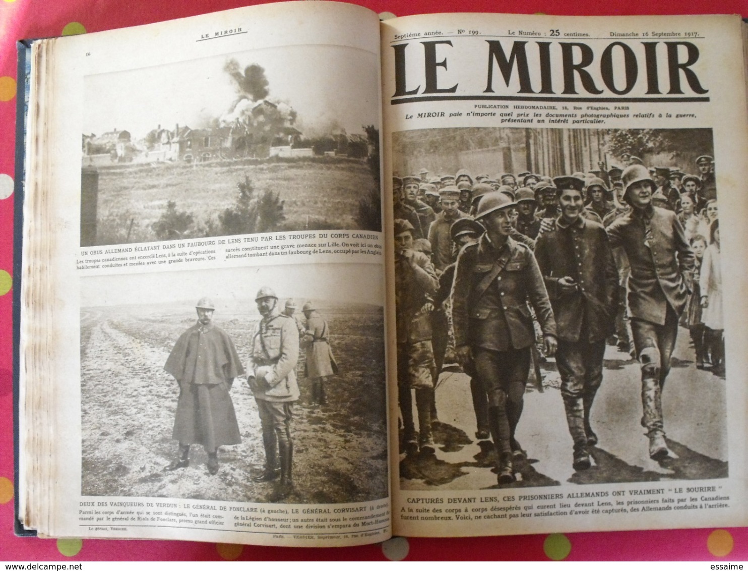 Le miroir. 2ème semestre 1917. 22 numéros. la guerre 14-18 très illustrée. recueil, reliure. révolution russe