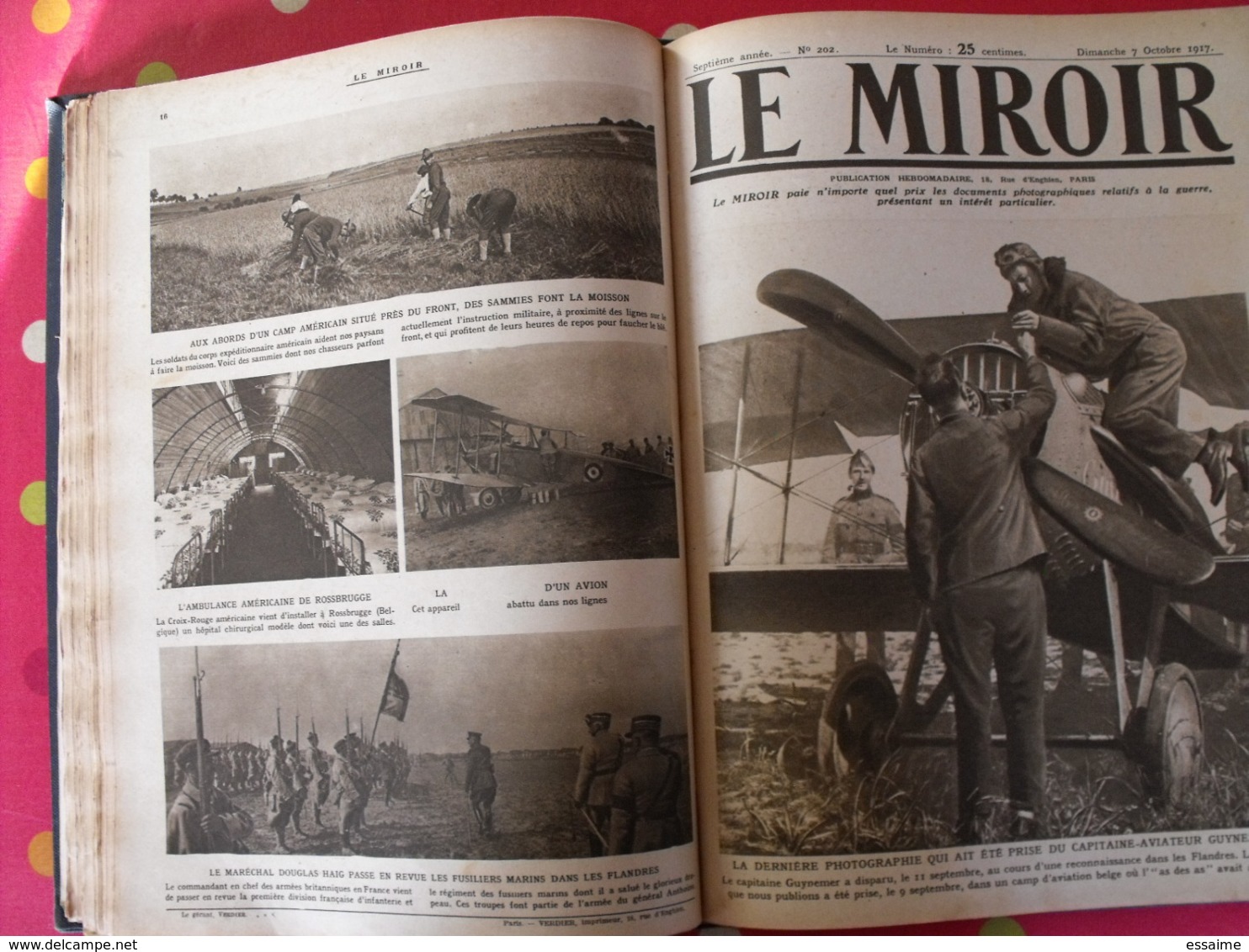 Le miroir. 2ème semestre 1917. 22 numéros. la guerre 14-18 très illustrée. recueil, reliure. révolution russe