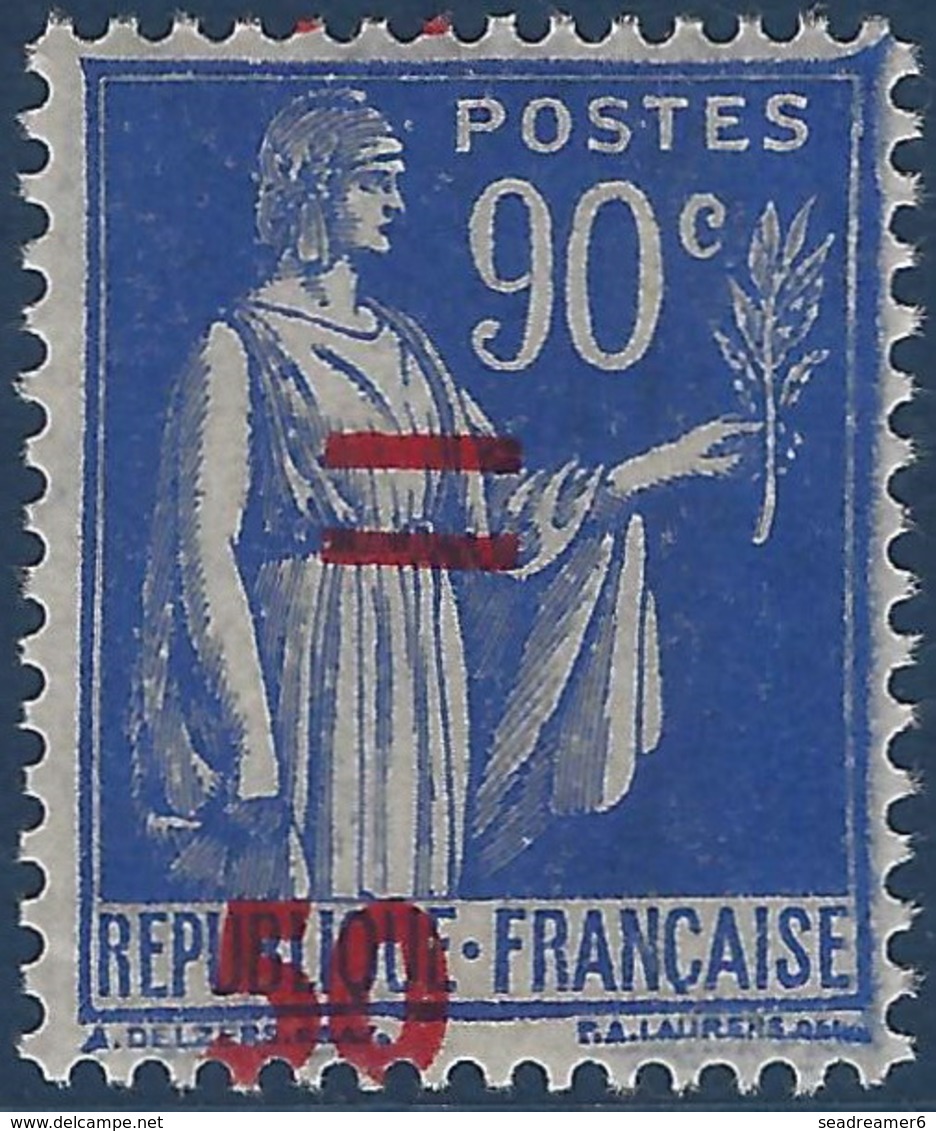 France Type Paix N°482** 50c/90c Surcharge Tres Décalée Signé Calves - 1932-39 Paz