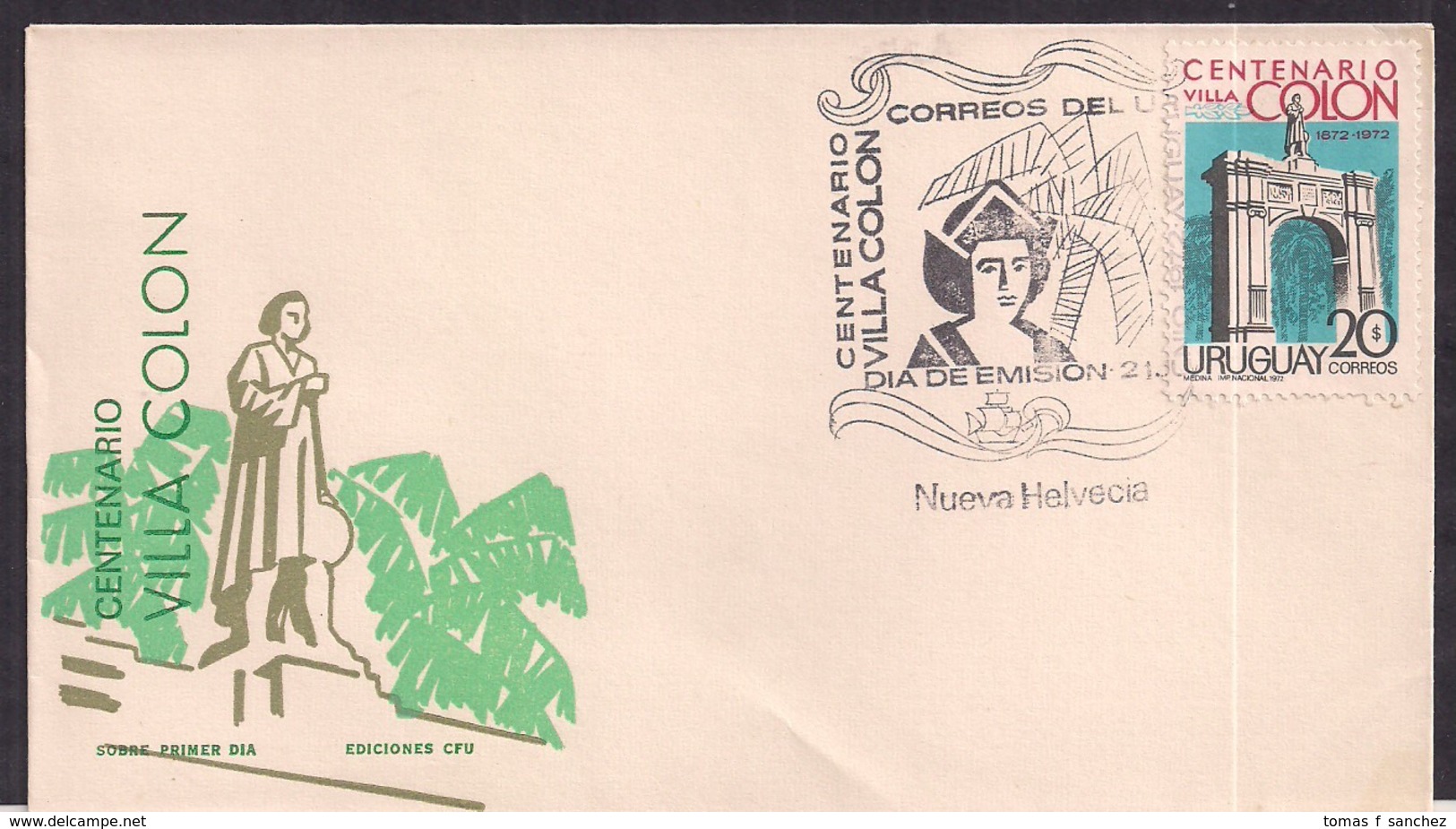 Uruguay - 1972 - Cachets Spéciaux - FDC - Centenaire De La Villa Colon - Uruguay