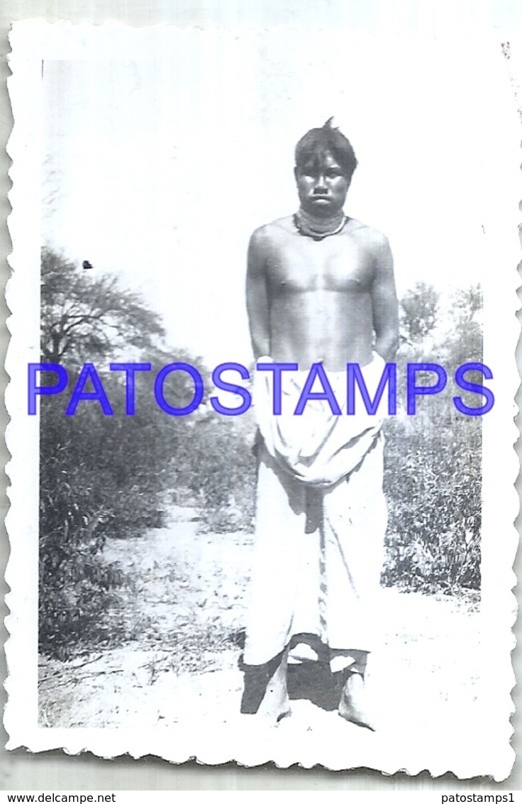 123894 ARGENTINA COSTUMES NATIVE INDIO MATACO 9.5 X 6.5 CM PHOTO NO POSTAL POSTCARD - Argentina