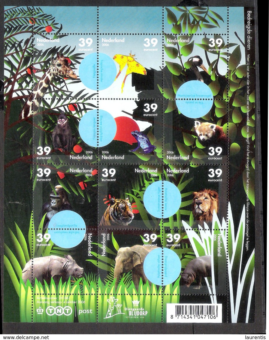 783  Fauna - Butterflies - Papillons - Felins - Frogs - Grenouilles - Pays Bas - Holland- MNH - 4,85 - Papillons