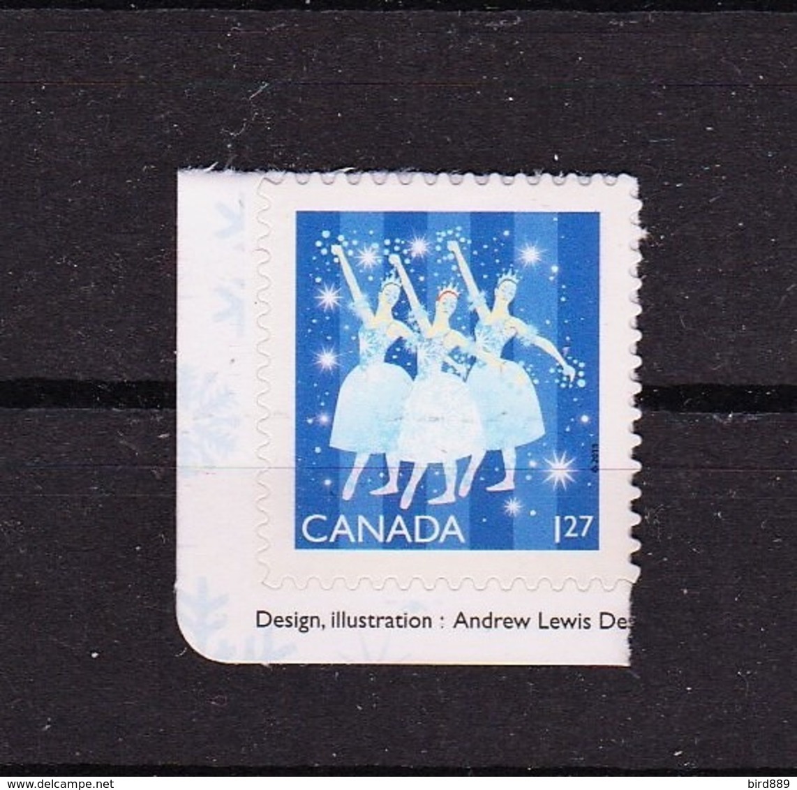 2019 Canada Christmas Noel Ballet Dancers Single Stamp From Booklet Bottom Left Corner MNH - Francobolli (singoli)