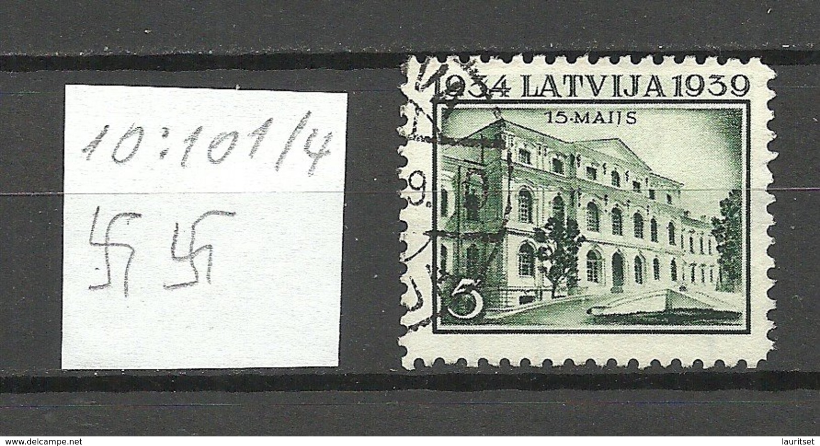 LETTLAND Latvia 1939 Michel 272 Perf 10:10 1/4 WM Normal Horizontal O - Lettland