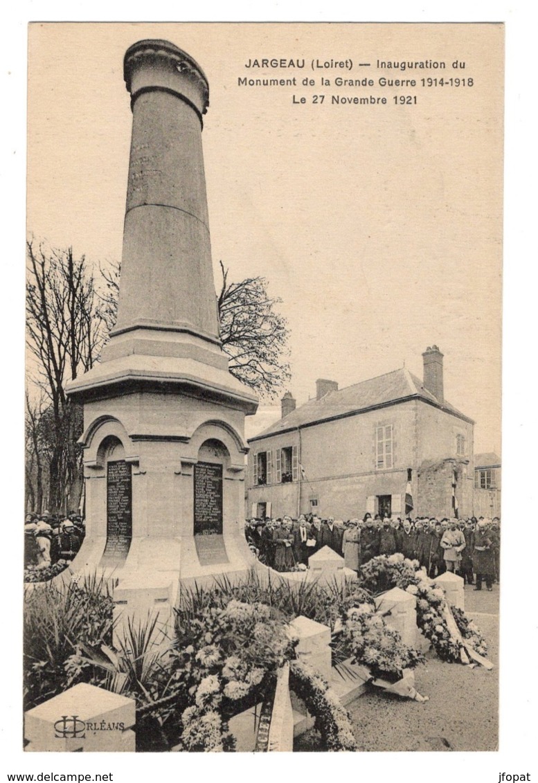 45 LOIRET - JARGEAU Inauguration Du Monument De La Grande Guerre - Jargeau