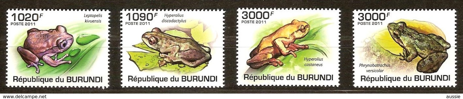 Burundi 2011 OCBn° 1302-1305 *** MNH Cote 15 Euro Faune Grenouilles Kikkers Frogs - Neufs