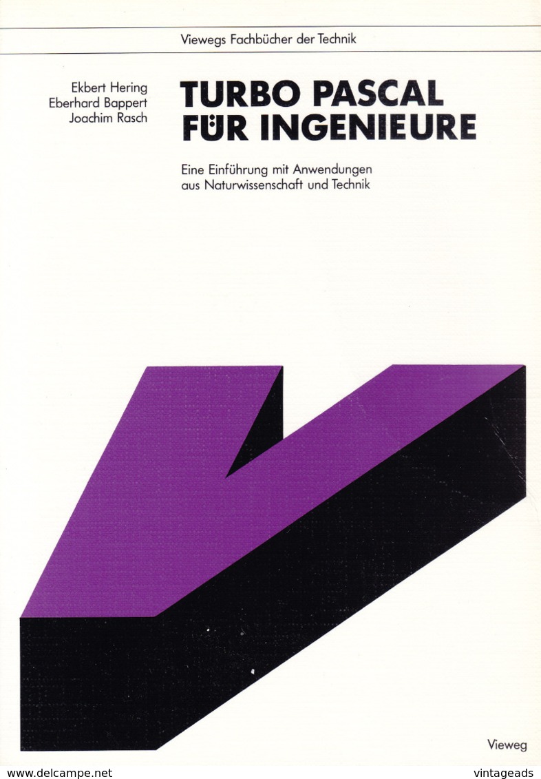 "Turbo Pascal Für Ingenieure", Hering - Bappert - Rasch, Viewegs Fachbücher Der Technik - Técnico