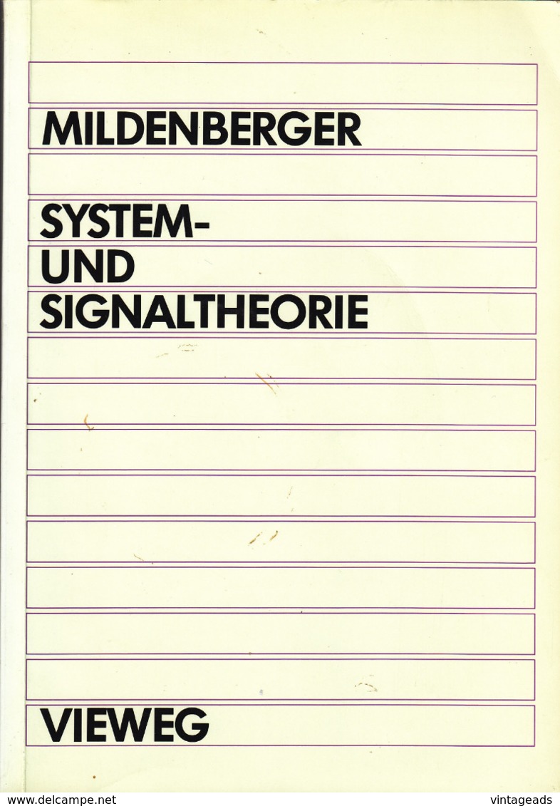 "Mildenberger - System- Und Signaltheorie", Otto Mildenberger, Viewegs Fachbücher Der Technik - Technical